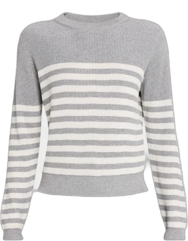 Striped Knit Crewneck Sweater