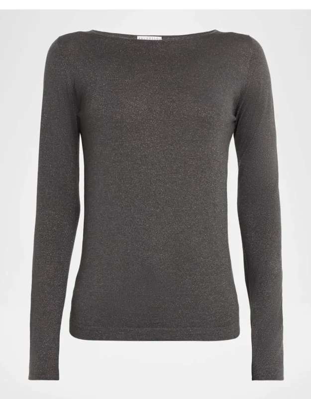 Shimmering Cashmere-silk High-neck Sweater
