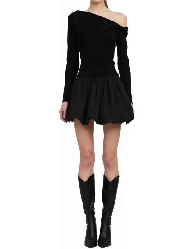 Romilla Mini Dress With Chic One-shoulder Neck