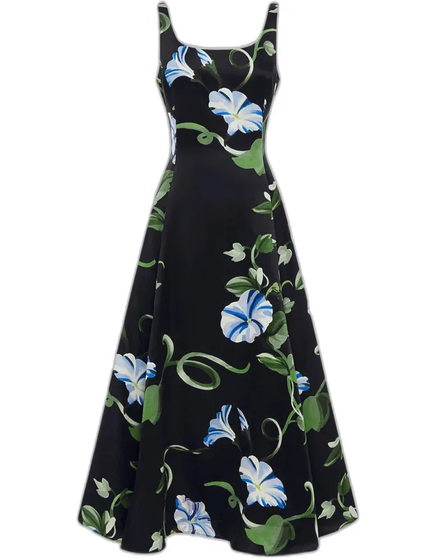 Serafina Printed Sleeveless A-line Maxi Dress
