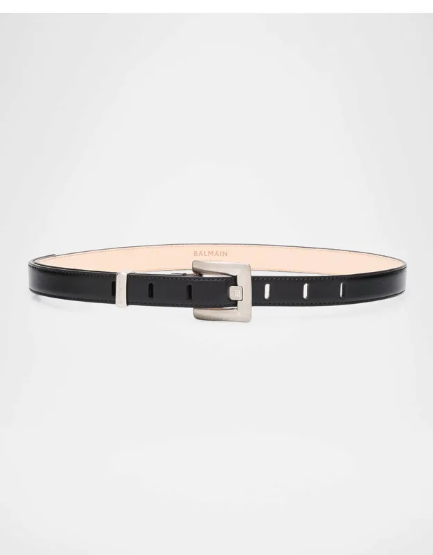Anthem Calfskin Leather Belt With Signature Buckle And Gold-tone Hardware