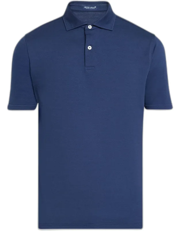 Crown Micro-chevron Cotton-stretch Polo Shirt