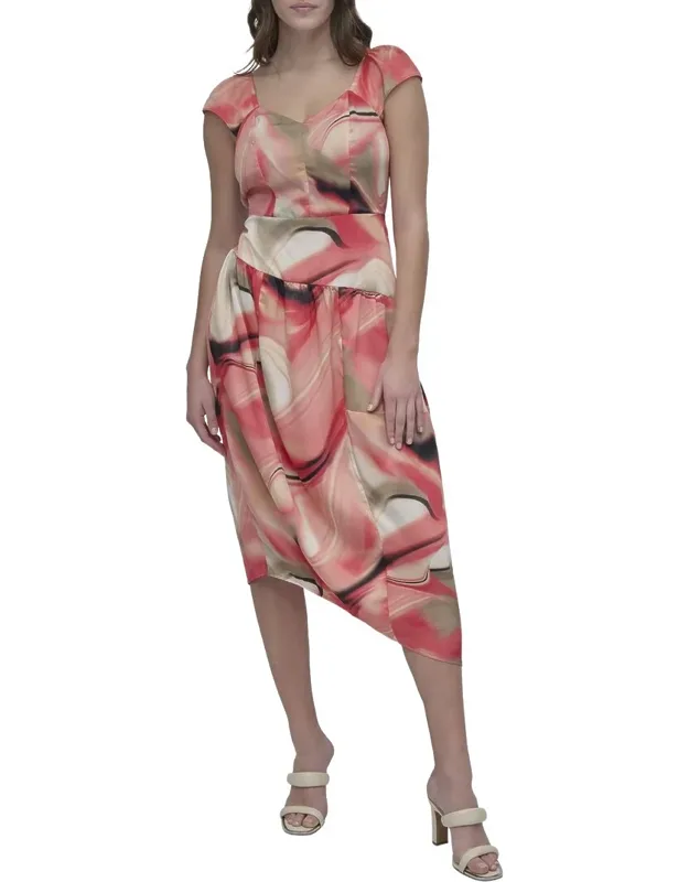 Printed Asymmetrical Dress