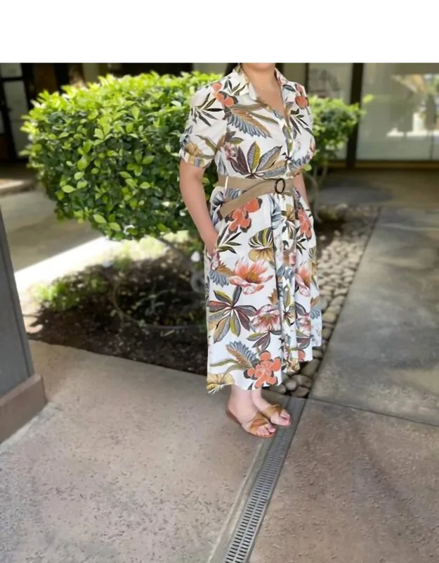 Button Up Dress With Belt