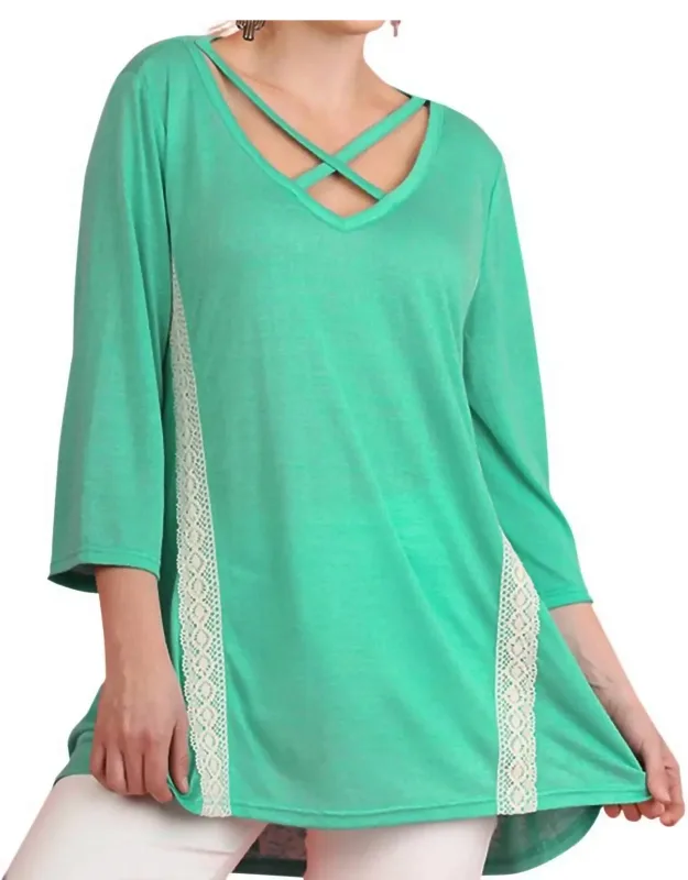 Criss Cross Crochet Tunic Top