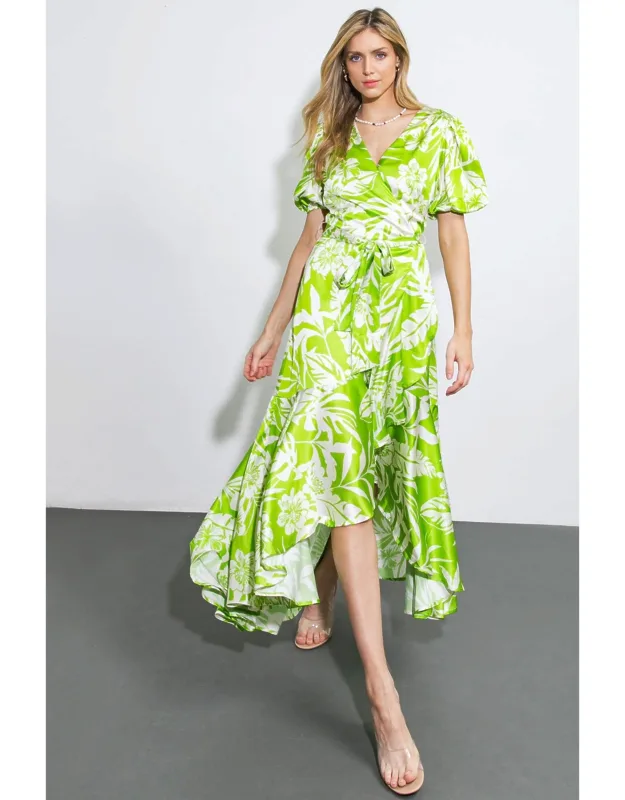 Only Tonight Midi Dress With Surplice Neckline And Ruffled Hemline