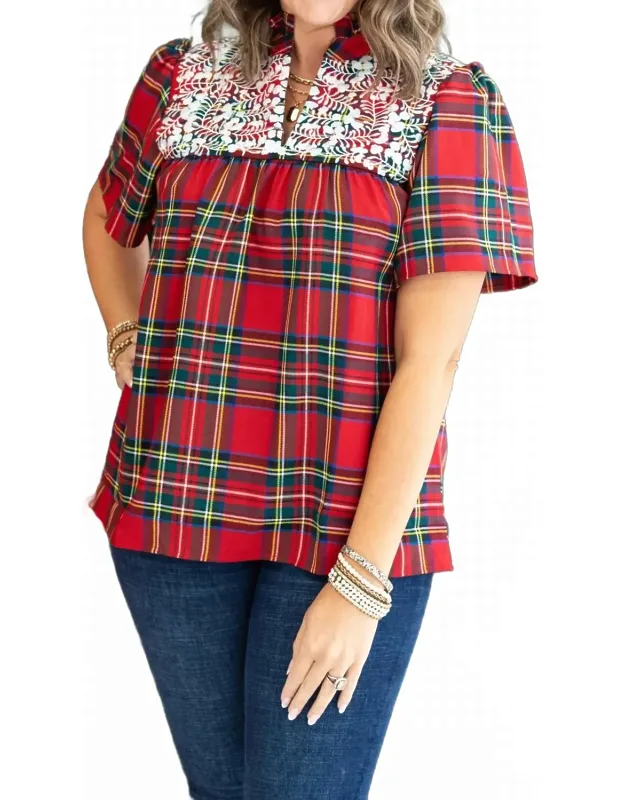 Poppie Plaid Top