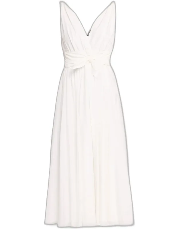 Sleeveless Cotton-silk Midi Dress