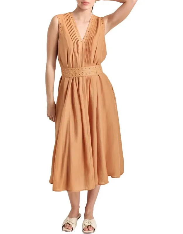 V-neck Belt Dress
