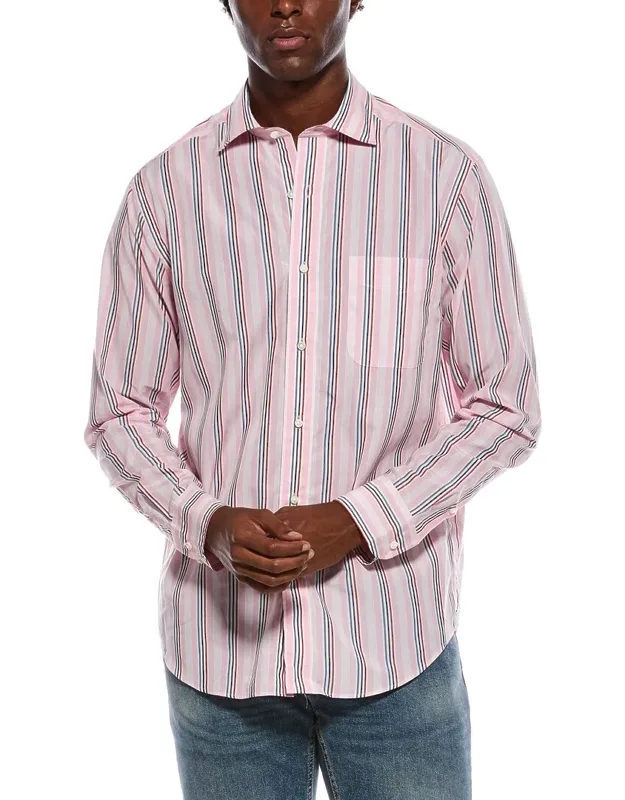 Club Woven Shirt With Spread Collar And Button Cuffs