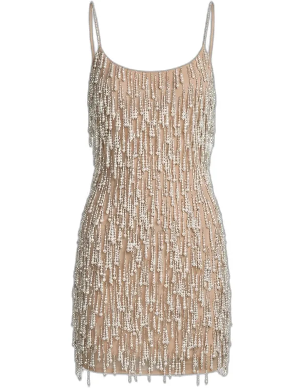 Beaded Fringe Bodycon Mini Dress