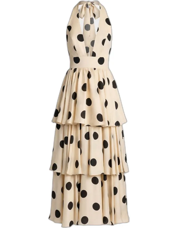 Tiered Polka Dot Maxi Dress