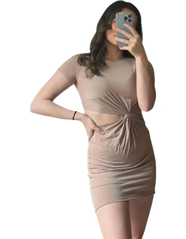 Twist Cut Out T-shirt Dress