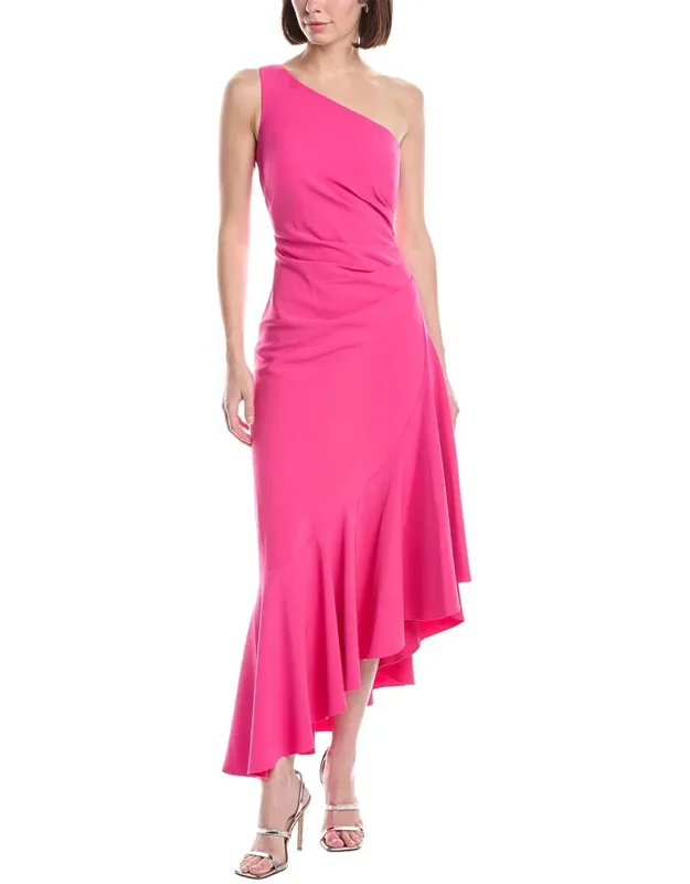 One Shoulder Solid Maxi Dress