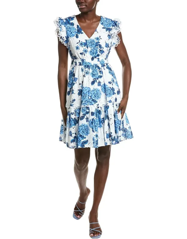 V-neck Ruffle Sleeve Dress