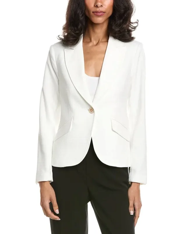 Tahari Asl Petite Blazer With Peak Lapel And Front Flap Pockets