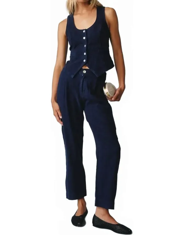 Luxe Linen Pleated Wide Leg Ankle Pants