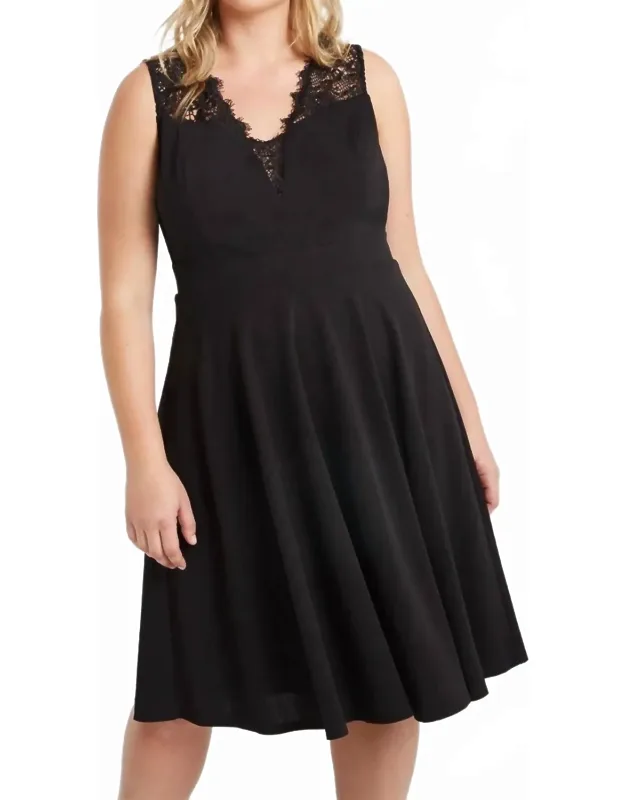 Lace Up Sleeveless V-neck Fit And Flare Dress