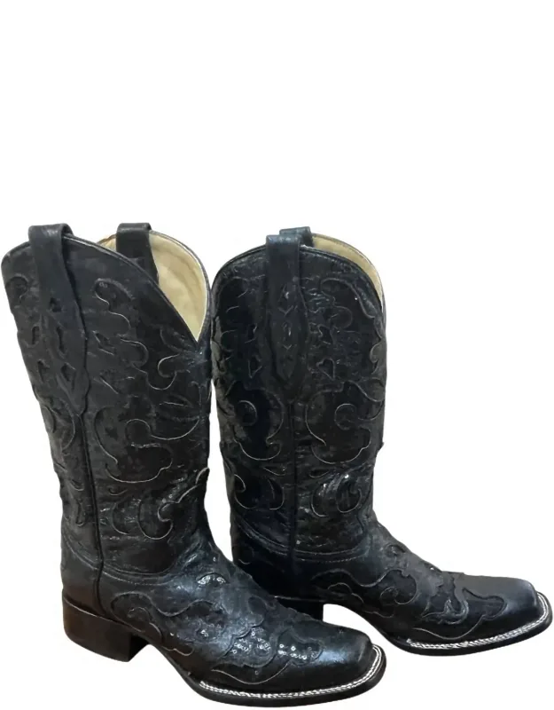Sequin Inlay Boots