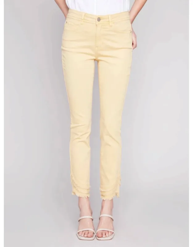 Slant Fringe Ankle Jeans
