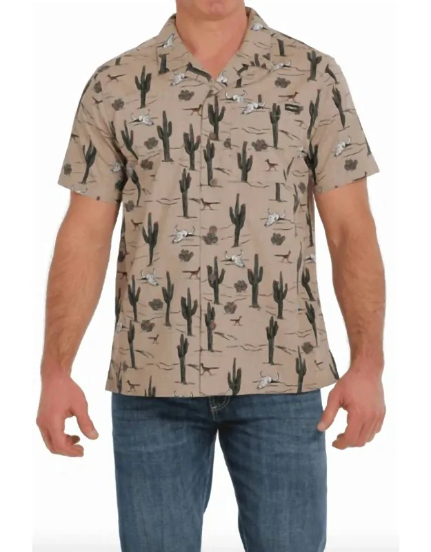 Cactus Print Camp Shirt