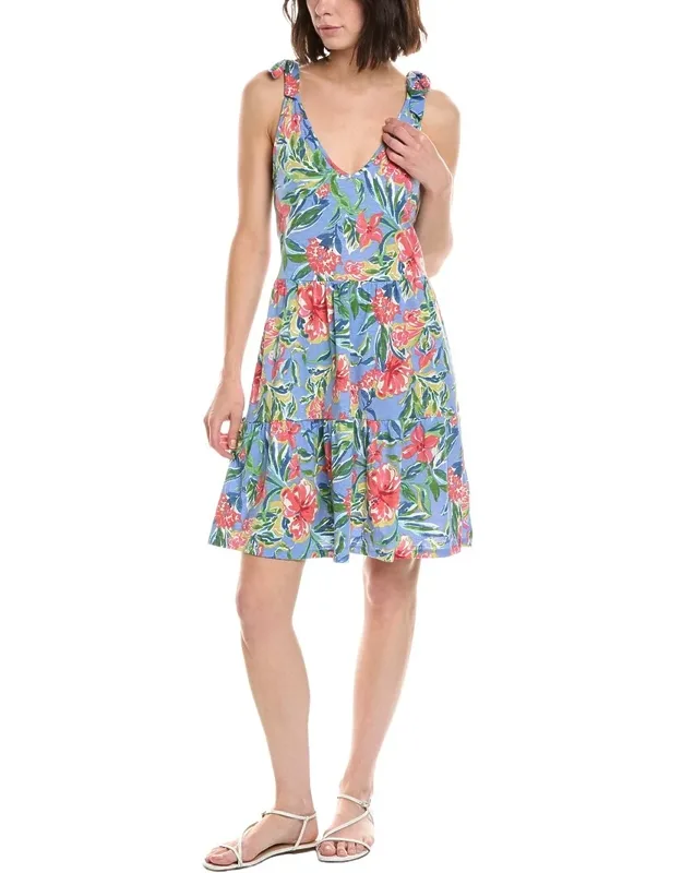 Bow Shoulder Tiered Mini Dress