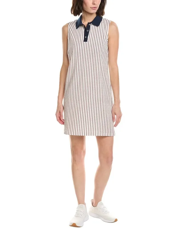 Contrast Collar Polo Shirtdress