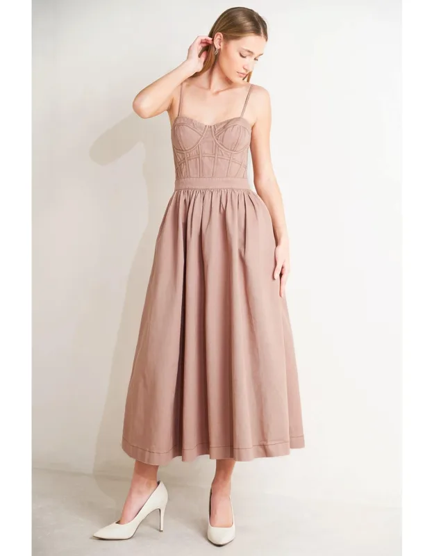 Woven Twill Midi Dress