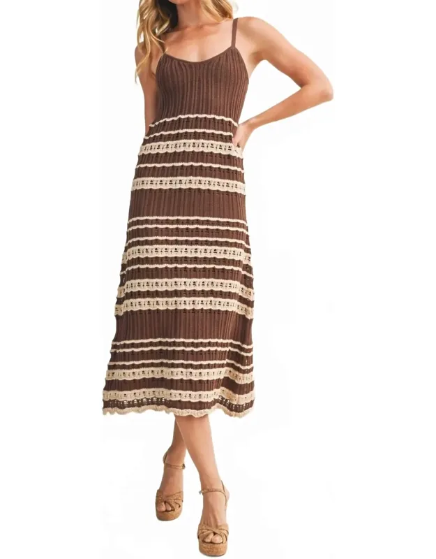 Crochet Lace Inset Ribbed Dress
