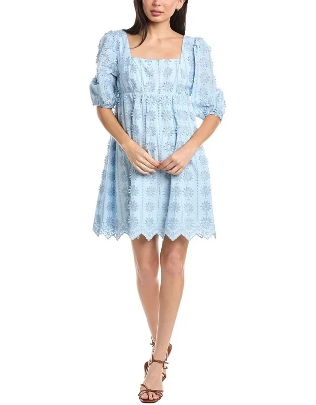 Aubrey Square Neck 3d Lace Dress
