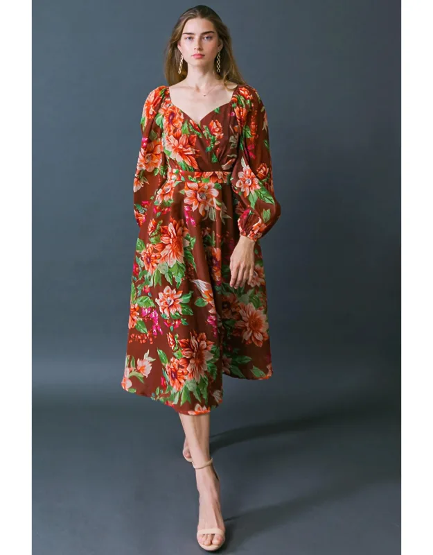 Let It Happen Woven Organza Midi Dress