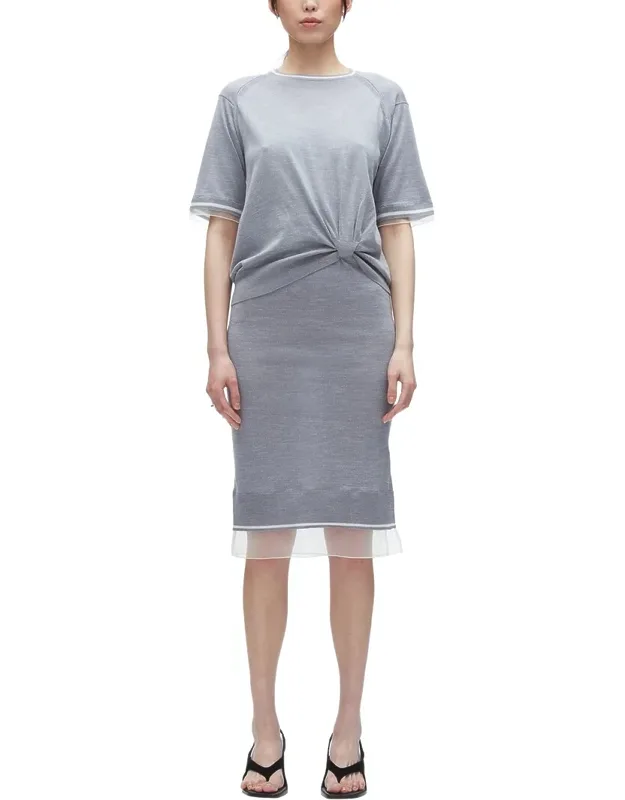 Draped Knit Wool Dress