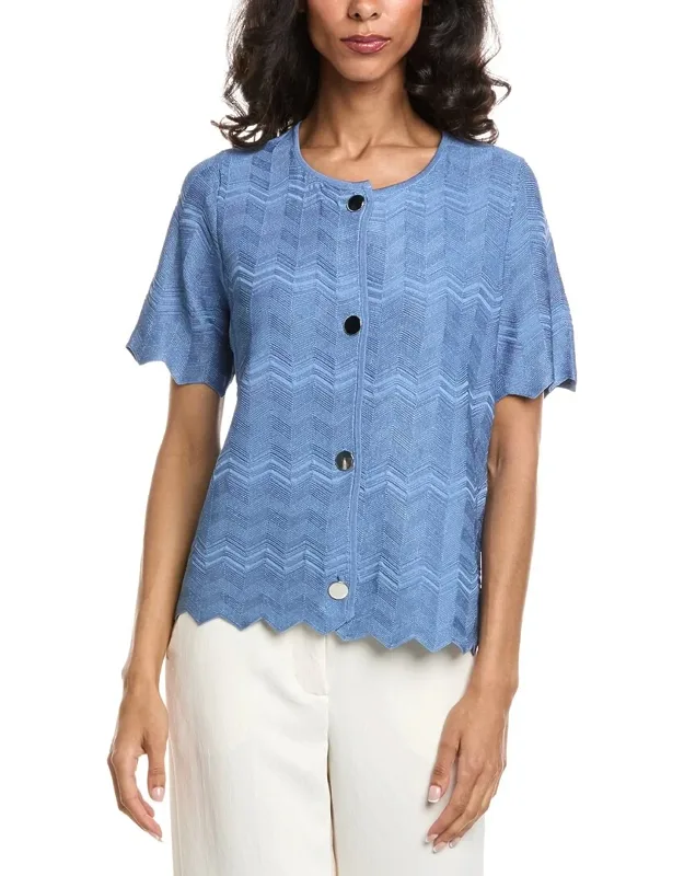 Zig Zag Short Sleeve Cardigan