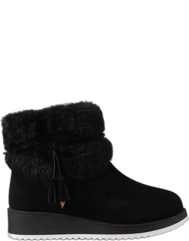 Bailee Suede Zip Up Wedge Boots