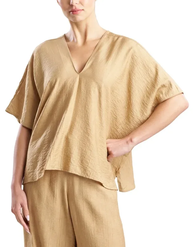 Terra Foil Crinkle Caftan Shirt