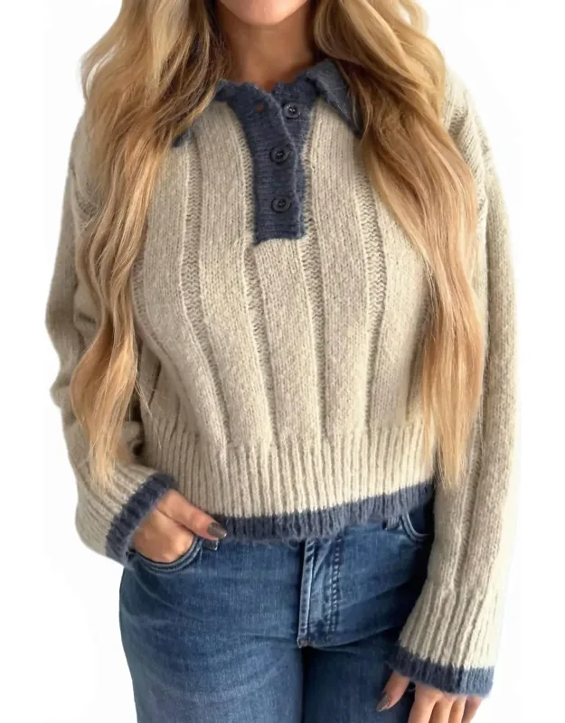Collared Cable Knit Sweater