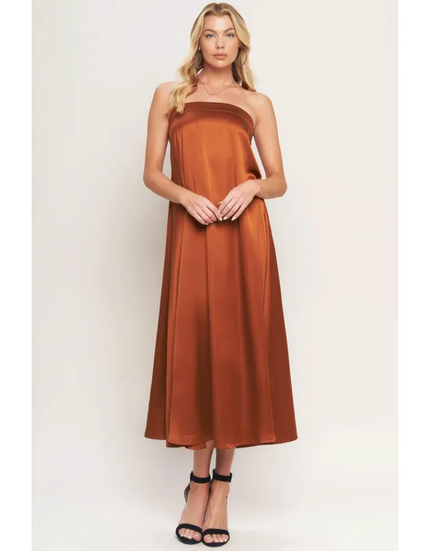 Frosty Elegance Woven Midi Dress