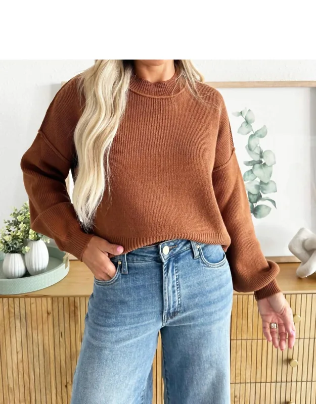 Cropped Drop Shoulder Sweater