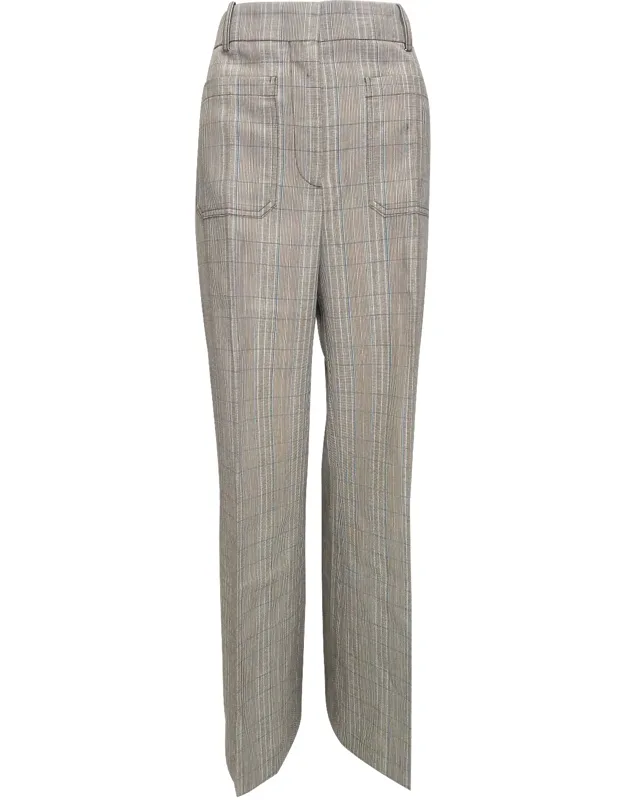 Plaid Straight-leg Trousers