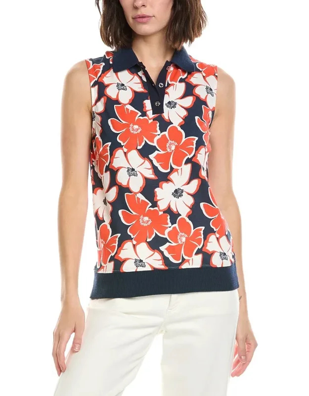 Tippi Contrast Collar Sleeveless Polo Shirt