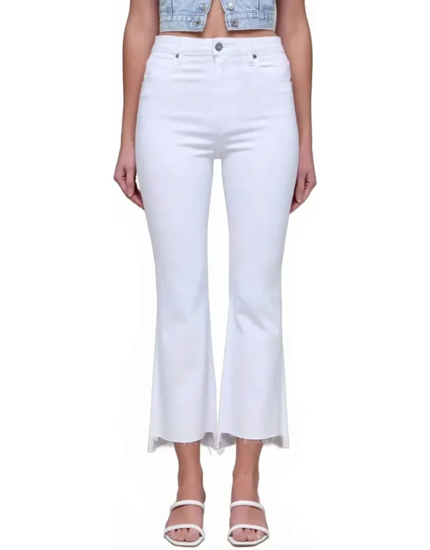 High Rise Step Hem Cropped Flare Jeans