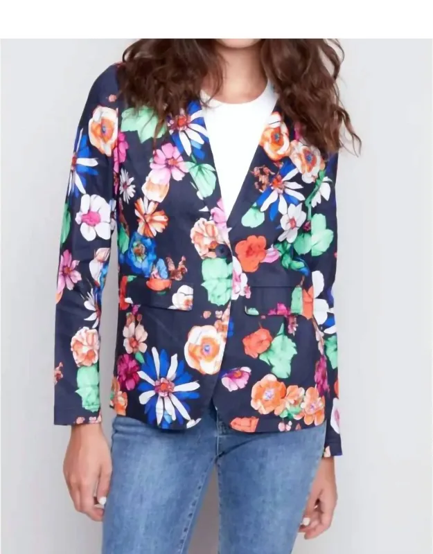 Floral Linen Blazer