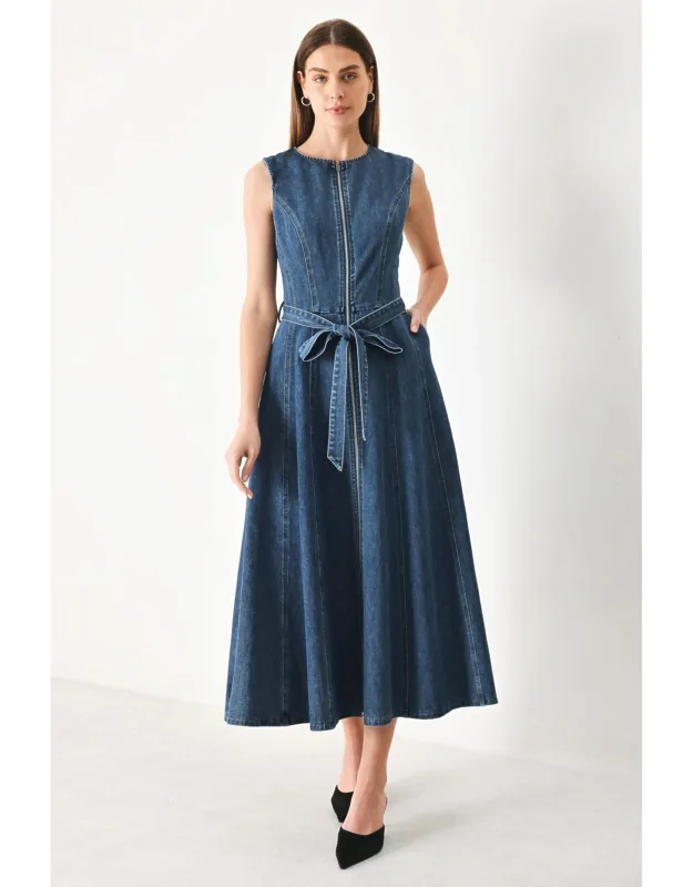 Silhouette Denim Midi Dress