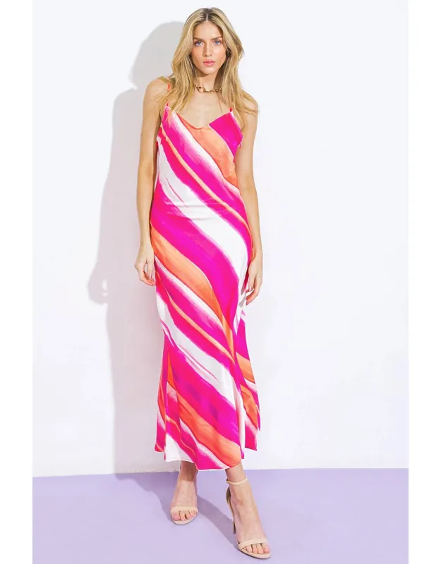 Spring Fling Woven Midi Dress With Side Zipper Closure