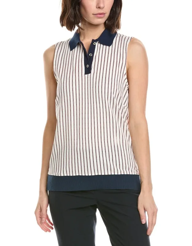 Tippi Contrast Collar Sleeveless Polo Shirt