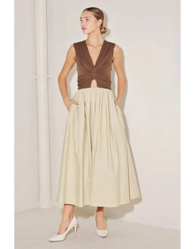 Angel Veil Solid Midi Dress