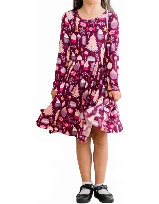 Long Sleeve Twirl Dress With Pockets