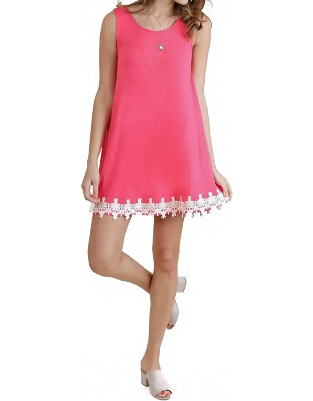 Cutout Back Crochet Hem Dress