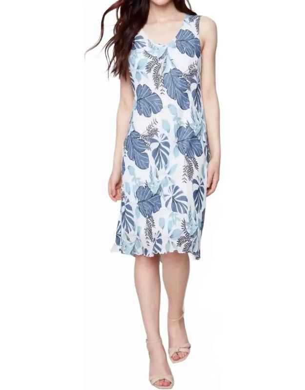 Sleeveless Printed Cotton Gauze Dress