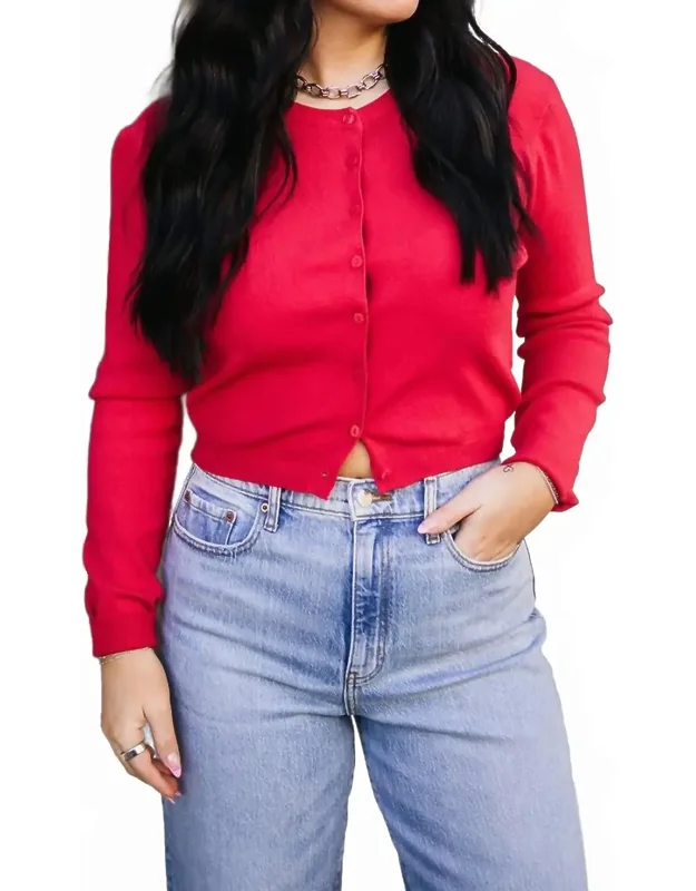 Shrunken Crewneck Cardigan